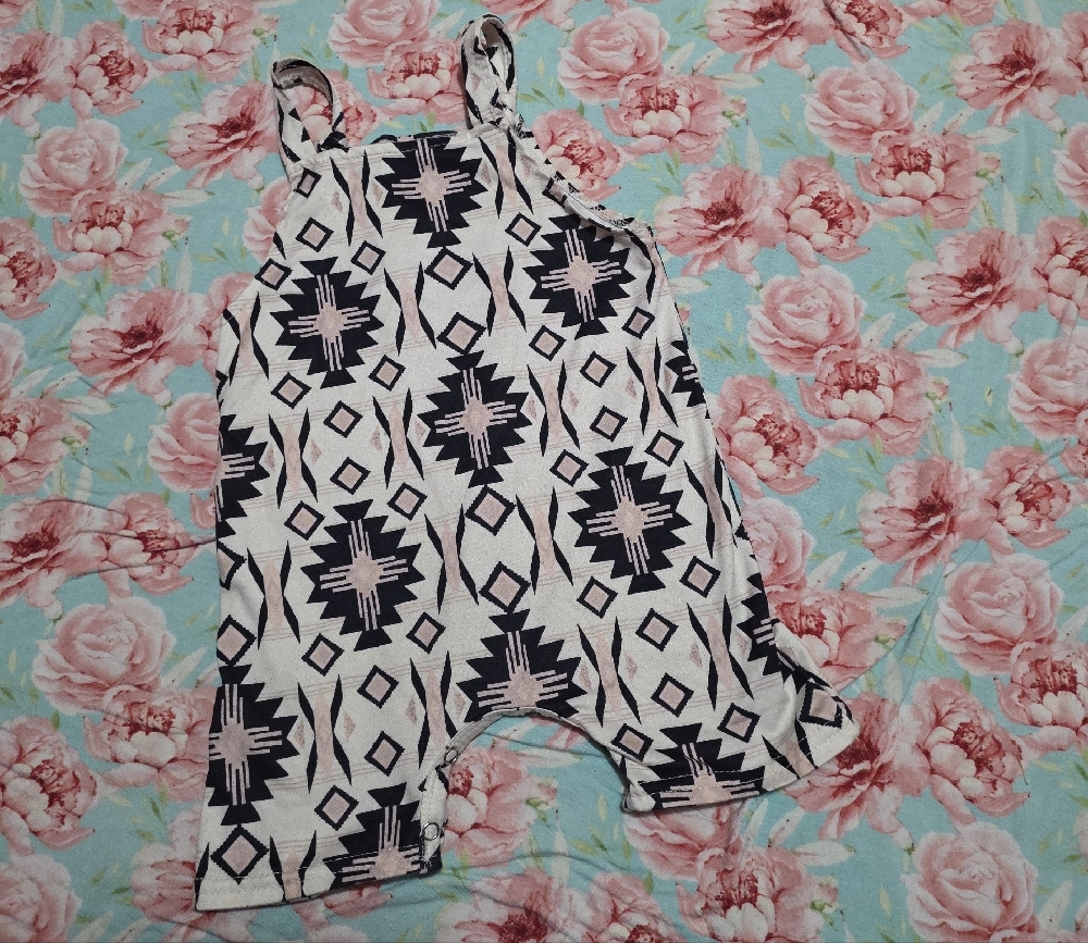 Geometric Patterned Overalls - Picture 2 of 3
